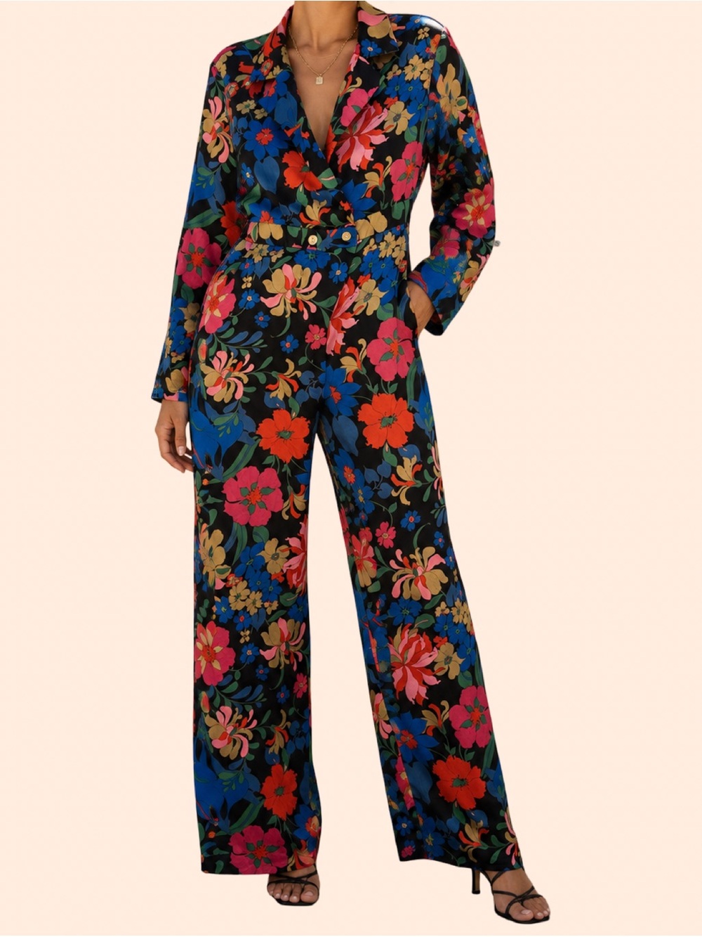 Floral Wide-Leg Jumpsuit in Multicolor